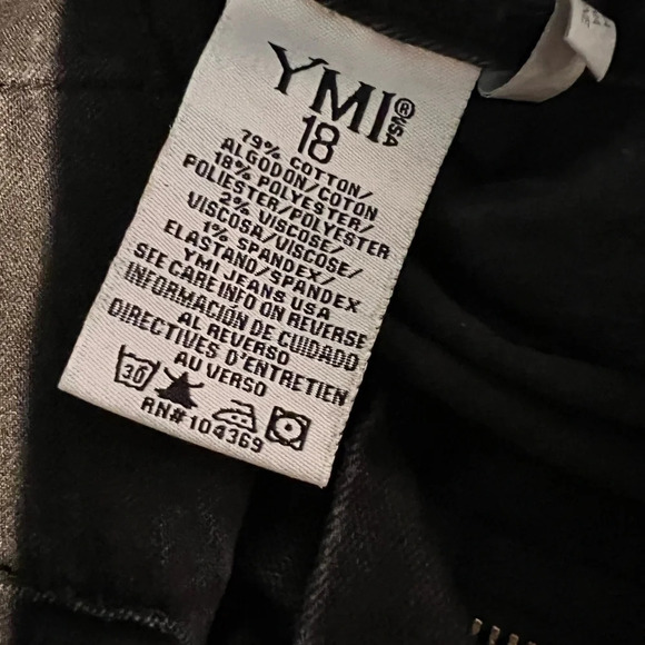 YMI wanna better butt, 18, black, stretch cuffed button zip, 5 pocket denim - Picture 9 of 9